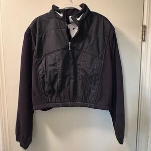 NWT Women’s Nike Sportswear Swoosh Plush 1/4 Zip Cropped Jacket, XL